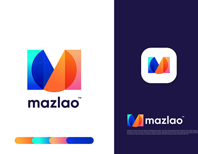 Modern Geometry Colorful M Letter Branding Logo design
