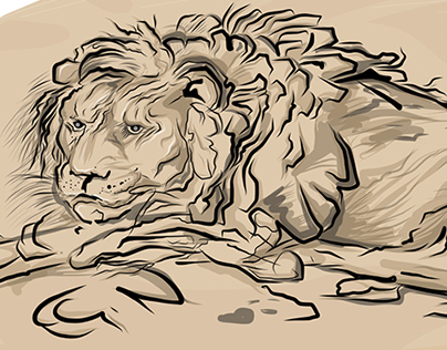 Aqualion. watercolor lion (2k14)