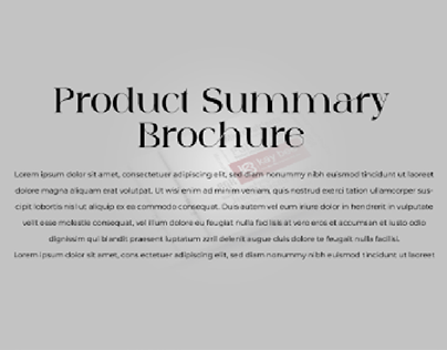 Product summary brochure