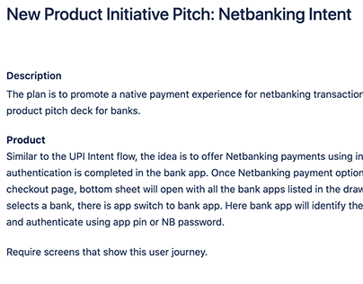 Net banking Intent