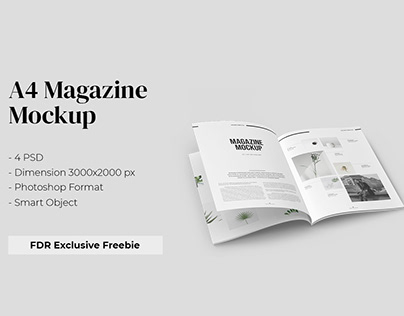 Free A4 Magazine Mockup