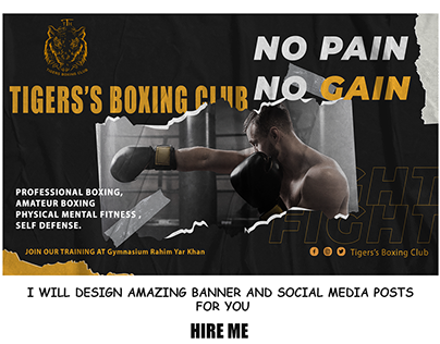 Boxing gym Facebook cover design