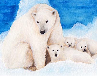 Watercolor Project: Polar Bears