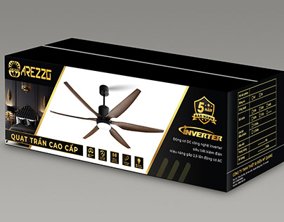 AREZZO ceiling fan with light package box
