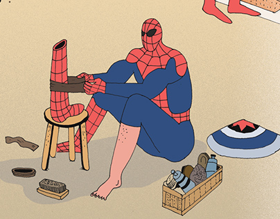 "Super heroes are going to the meeting" - illustrations