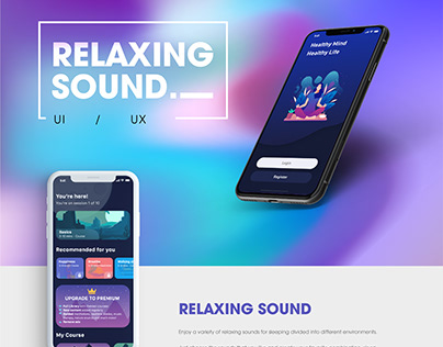 Ui/Ux app Relaxing sound & Healthy food.