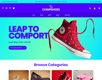 Chimp Shoes - Wordpress Theme Design