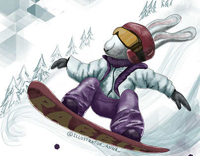 Rabbit-snowboarder