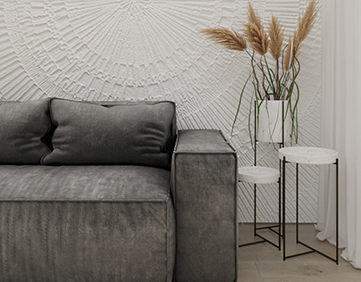 Living Room interior design in gray