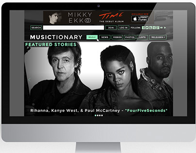 Musictionary.com Website design