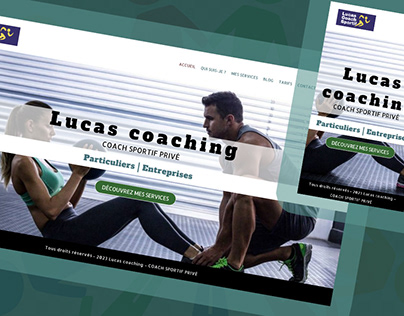 Page d'acuueil du site www.lucas-coaching.com,