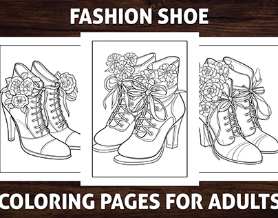 Fashion Shoe Coloring Page for Adults