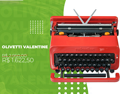 Cartaz de venda de uma Olivetti Valentine