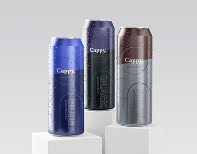 "Cappy" energy drink can packaging (concept)