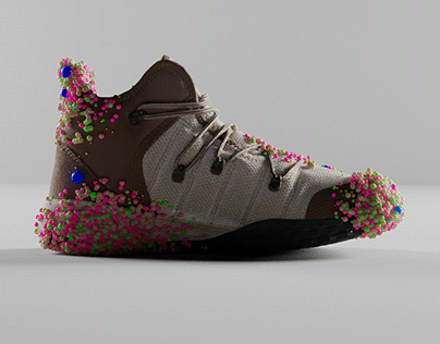Shoe and particles