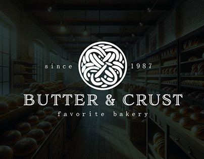 The logo for the bakery "Butter & Crust"