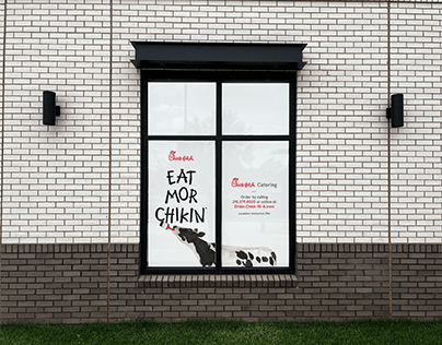 Chick-fil-A "Eat Mor Chikin" Window Covering