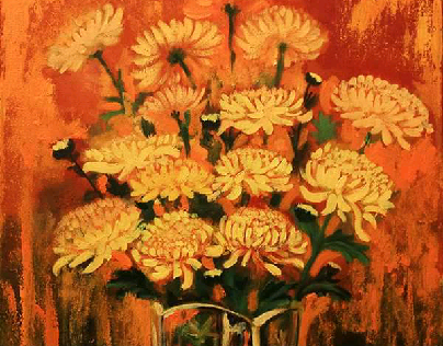 flower painting - vietnam artist painting