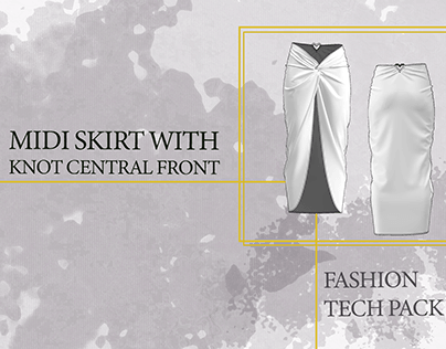 Twist skirt technical design | tech pack fashion design