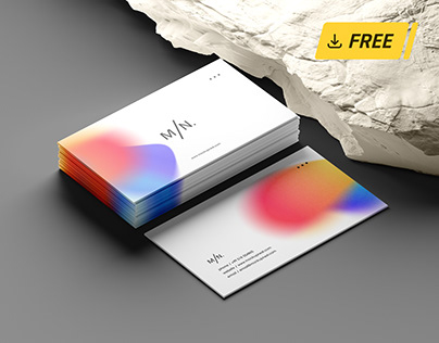 Free Business Card Mockup With White Rock 😍