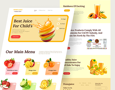 Food | Juice Website landing page redesign.