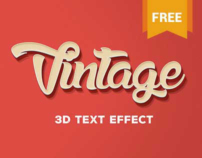 Vintage Themed Free PSD 3D Text Effect