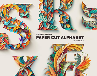 Paper Cut Alphabet. AI Lettering Project.