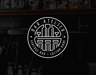 Bar Atelier - Vintage Bar - Custom Made. Logo Design