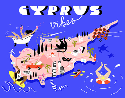 Illustrated map of Cyprus