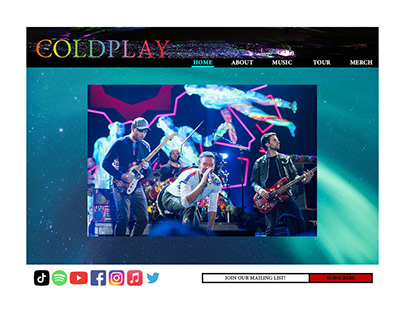 Coldplay Fan Site Mock-up