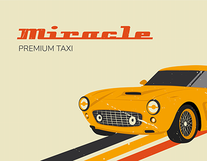Business card design for premium taxi in retro style