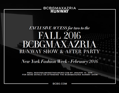 BCBG Runway Tickets and After-party Certificate