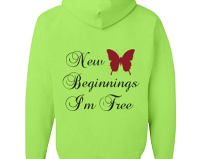 NEW BEGINNINGS I'M FREE. BUTTERFLY REPRESENTS FREEDOM