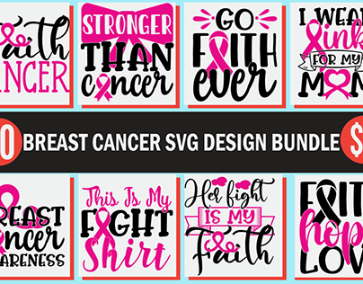 Breast cancer svg design bundle