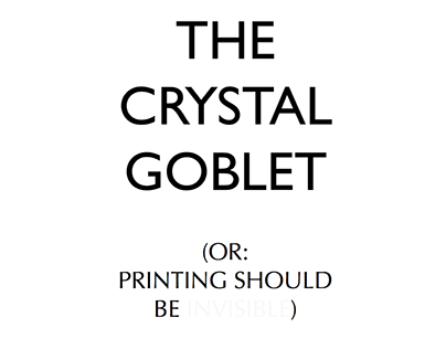 The Crystal Goblet magazine layout