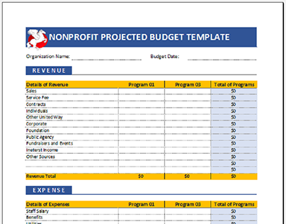 Nonprofit Projected Budget Template