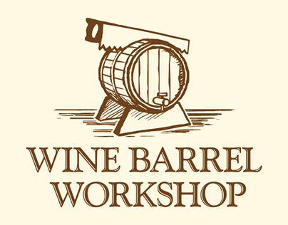 Wine Barrel Workshop - Logo and product illustrations
