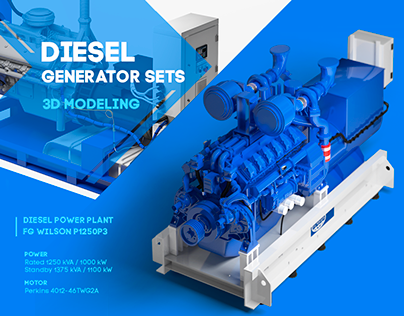 Diesel Generator Sets. 3D-modeling.