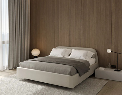 Bedroom design in modern minimalistic style