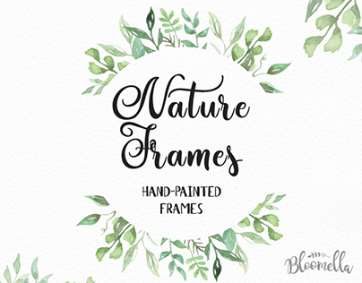 Watercolour Hand-painted Leaf Frames