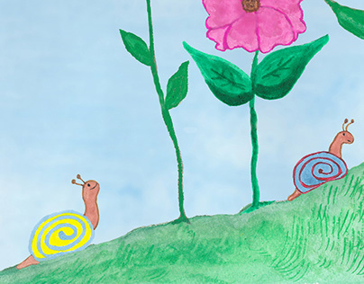 Illustration for Children - Snails Out for a Stroll