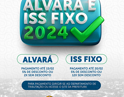 Alvará e ISS Fixo 2024 - Cruzeiro do Oeste