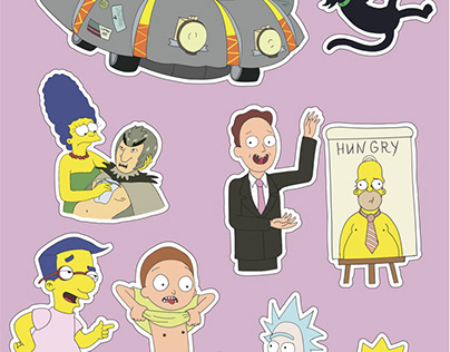 Стикерпак The Simpsons & Rick and Morty