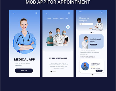 Mob app design for Medical APPOINTMENT