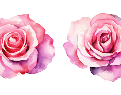 Pink rose watercolor