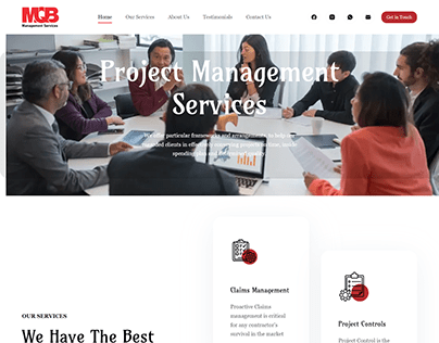Project Management Services Website Layout Design