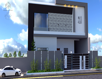 3D DESIGN OF THE FRONT ELEVATION HOUSE
