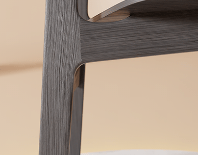 Søborg Wood Base Chair modeled in Blender