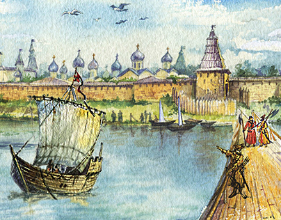 Illustrations for interactive map of Pskov, Russia