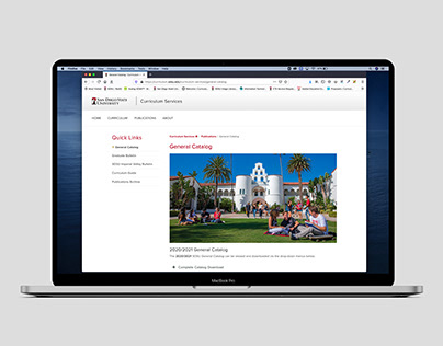 San Diego State University, Curriculum Services Website